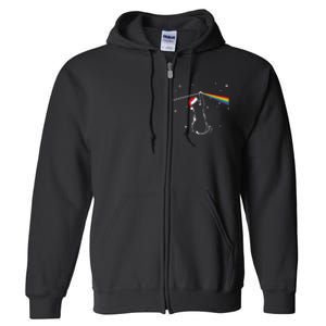 Christmas Cat The Dark Side Of The Moon Funny Lover Xmas Full Zip Hoodie