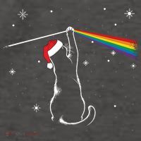 Christmas Cat The Dark Side Of The Moon Funny Lover Xmas Vector Backpack