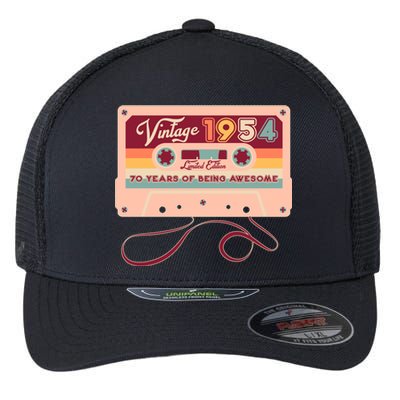 Cute Cassette Tape Limited Edition Vintage 1954 70 Years Of Being Awesome Flexfit Unipanel Trucker Cap