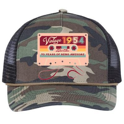 Cute Cassette Tape Limited Edition Vintage 1954 70 Years Of Being Awesome Retro Rope Trucker Hat Cap