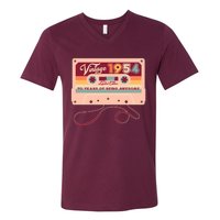 Cute Cassette Tape Limited Edition Vintage 1954 70 Years Of Being Awesome V-Neck T-Shirt