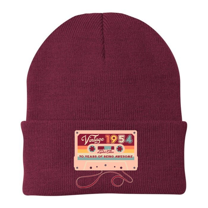 Cute Cassette Tape Limited Edition Vintage 1954 70 Years Of Being Awesome Knit Cap Winter Beanie