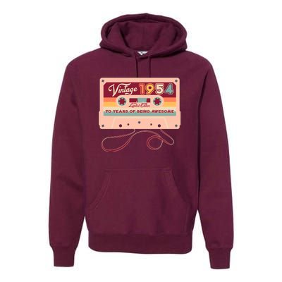 Cute Cassette Tape Limited Edition Vintage 1954 70 Years Of Being Awesome Premium Hoodie