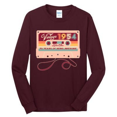 Cute Cassette Tape Limited Edition Vintage 1954 70 Years Of Being Awesome Tall Long Sleeve T-Shirt