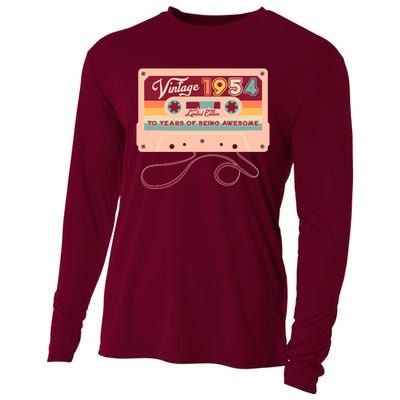 Cute Cassette Tape Limited Edition Vintage 1954 70 Years Of Being Awesome Cooling Performance Long Sleeve Crew