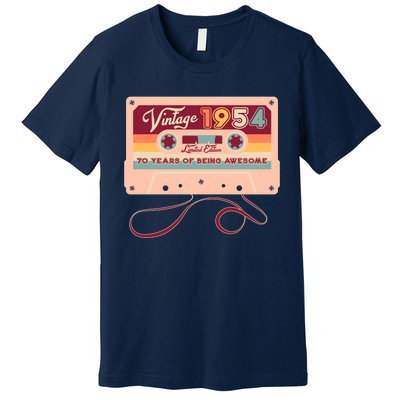 Cute Cassette Tape Limited Edition Vintage 1954 70 Years Of Being Awesome Premium T-Shirt