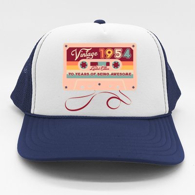 Cute Cassette Tape Limited Edition Vintage 1954 70 Years Of Being Awesome Trucker Hat