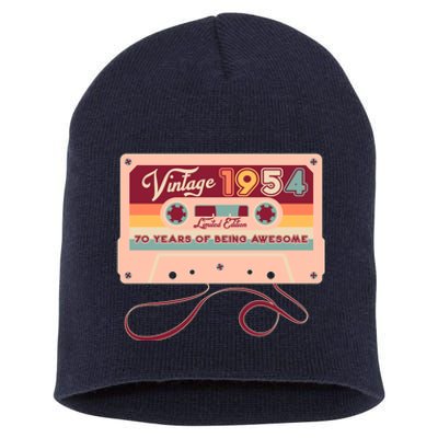 Cute Cassette Tape Limited Edition Vintage 1954 70 Years Of Being Awesome Short Acrylic Beanie