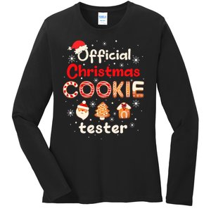 Christmas Cookie Tester Taster Baking Crew Ladies Long Sleeve Shirt