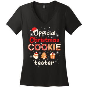 Christmas Cookie Tester Taster Baking Crew Women's V-Neck T-Shirt