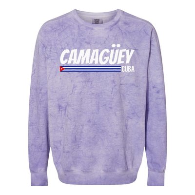 CamagüEy Cuba Travel Proud Cuban Cuba Flag Camaguey Colorblast Crewneck Sweatshirt