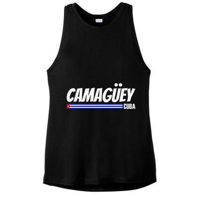 CamagüEy Cuba Travel Proud Cuban Cuba Flag Camaguey Ladies PosiCharge Tri-Blend Wicking Tank