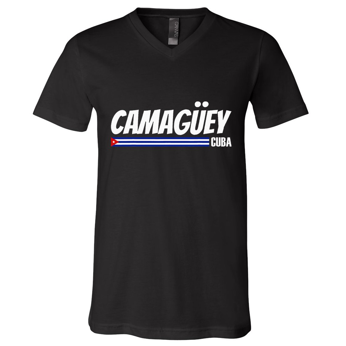 CamagüEy Cuba Travel Proud Cuban Cuba Flag Camaguey V-Neck T-Shirt