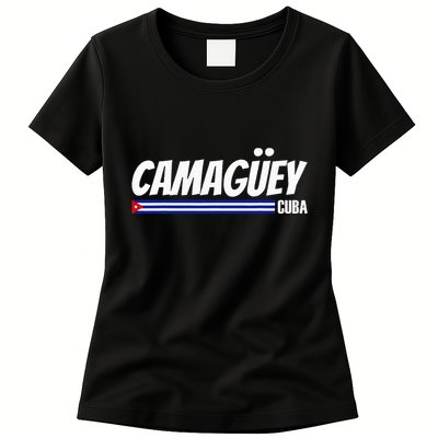 CamagüEy Cuba Travel Proud Cuban Cuba Flag Camaguey Womens T-Shirt