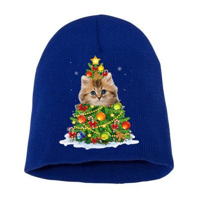 Cat Christmas Tree Ornaments Decor Funny Pajamas Family Xmas Short Acrylic Beanie