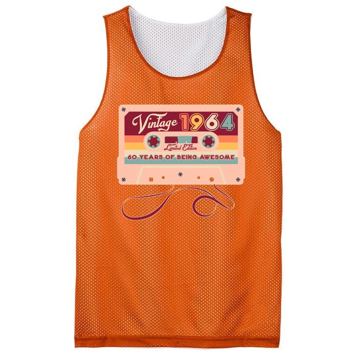 Cute Cassette Tape Limited Edition Vintage 1964 60 Years Of Being Awesome Mesh Reversible Basketball Jersey Tank