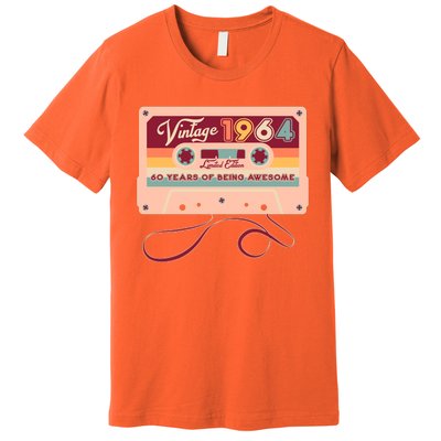 Cute Cassette Tape Limited Edition Vintage 1964 60 Years Of Being Awesome Premium T-Shirt