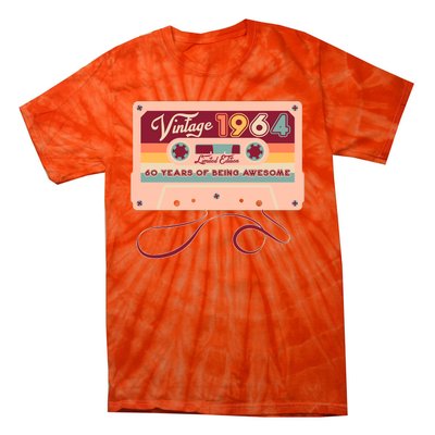 Cute Cassette Tape Limited Edition Vintage 1964 60 Years Of Being Awesome Tie-Dye T-Shirt