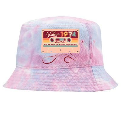 Cute Cassette Tape Limited Edition Vintage 1974 50 Years Of Being Awesome Tie-Dyed Bucket Hat