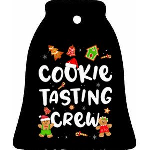 Christmas Cookie Tasting Crew Funny Pajama Family Xmas Ceramic Bell Ornament