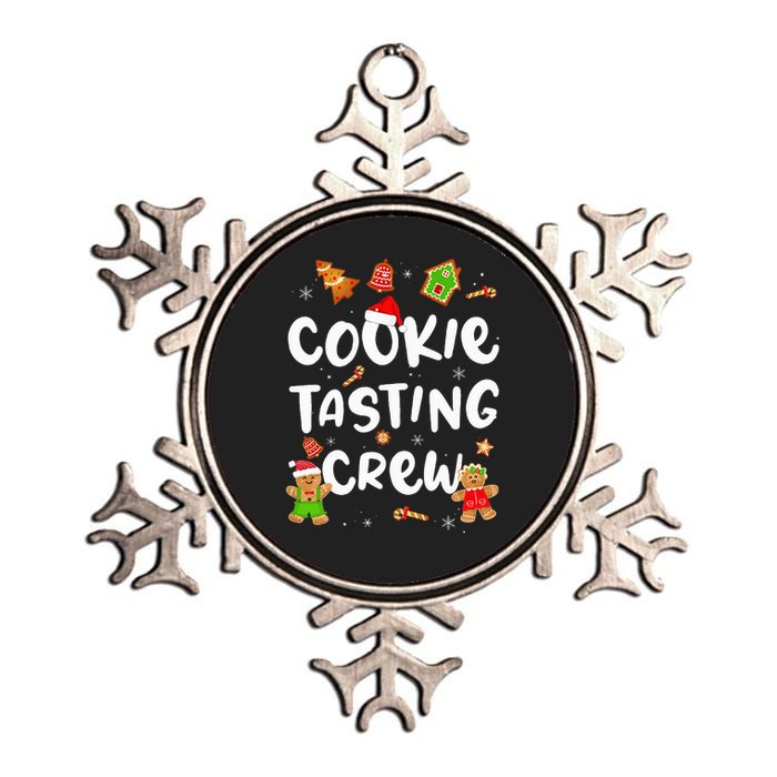 Christmas Cookie Tasting Crew Funny Pajama Family Xmas Metallic Star Ornament