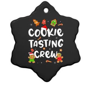 Christmas Cookie Tasting Crew Funny Pajama Family Xmas Ceramic Star Ornament