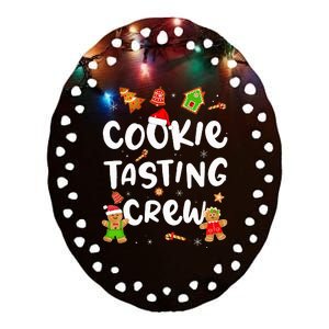 Christmas Cookie Tasting Crew Funny Pajama Family Xmas Ceramic Oval Ornament