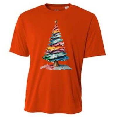 Colorful Christmas Tree Cooling Performance Crew T-Shirt