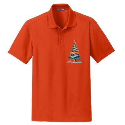 Colorful Christmas Tree Dry Zone Grid Polo