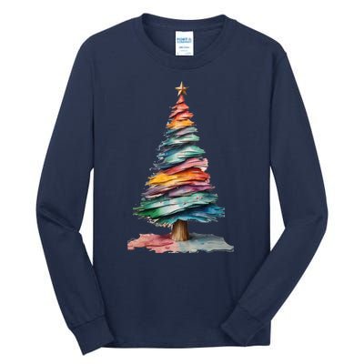 Colorful Christmas Tree Tall Long Sleeve T-Shirt