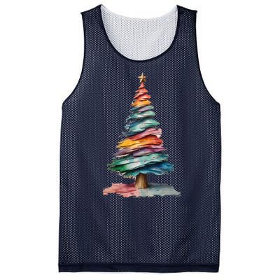 Colorful Christmas Tree Mesh Reversible Basketball Jersey Tank