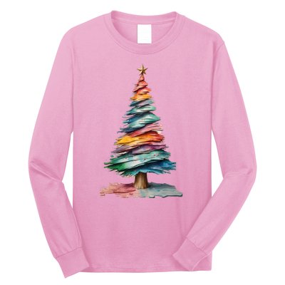 Colorful Christmas Tree Long Sleeve Shirt