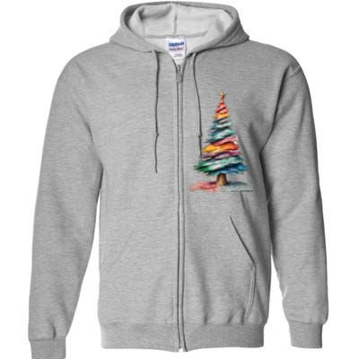 Colorful Christmas Tree Full Zip Hoodie