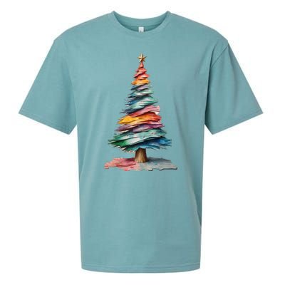 Colorful Christmas Tree Sueded Cloud Jersey T-Shirt