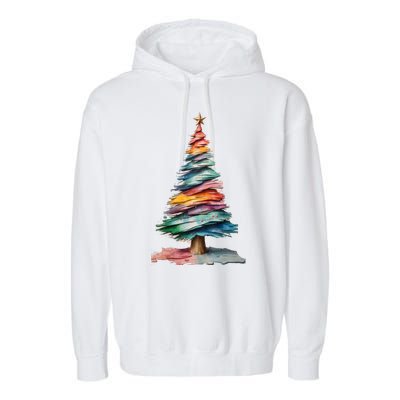 Colorful Christmas Tree Garment-Dyed Fleece Hoodie