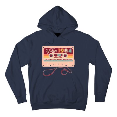 Cute Cassette Tape Limited Edition Vintage 1984 40 Years Of Being Awesome Hoodie