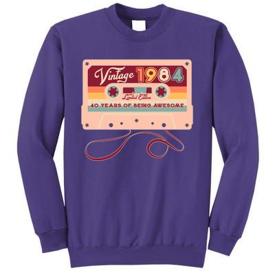 Cute Cassette Tape Limited Edition Vintage 1984 40 Years Of Being Awesome Sweatshirt