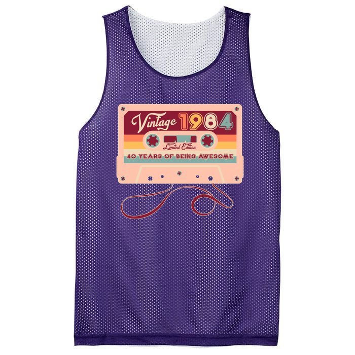 Cute Cassette Tape Limited Edition Vintage 1984 40 Years Of Being Awesome Mesh Reversible Basketball Jersey Tank