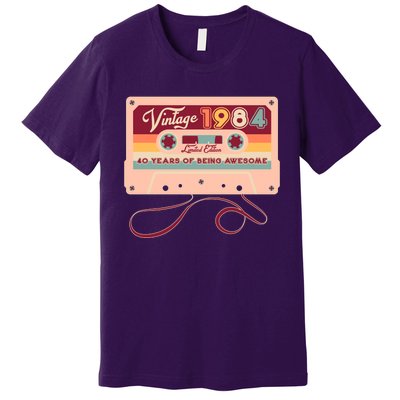 Cute Cassette Tape Limited Edition Vintage 1984 40 Years Of Being Awesome Premium T-Shirt