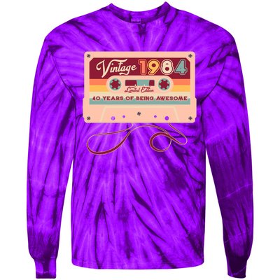 Cute Cassette Tape Limited Edition Vintage 1984 40 Years Of Being Awesome Tie-Dye Long Sleeve Shirt