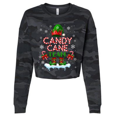 Candy Cane Team Christmas Elf Costume Candies Lover Cropped Pullover Crew