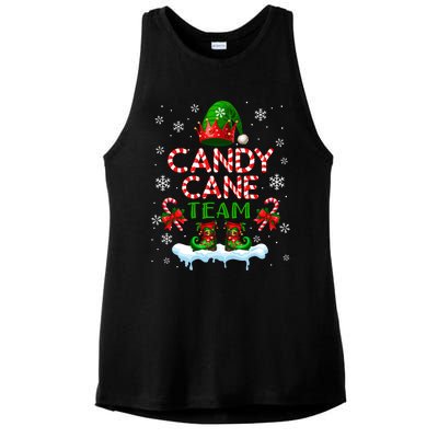 Candy Cane Team Christmas Elf Costume Candies Lover Ladies PosiCharge Tri-Blend Wicking Tank