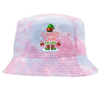 Candy Cane Team Christmas Elf Costume Candies Lover Tie-Dyed Bucket Hat