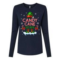 Candy Cane Team Christmas Elf Costume Candies Lover Womens Cotton Relaxed Long Sleeve T-Shirt