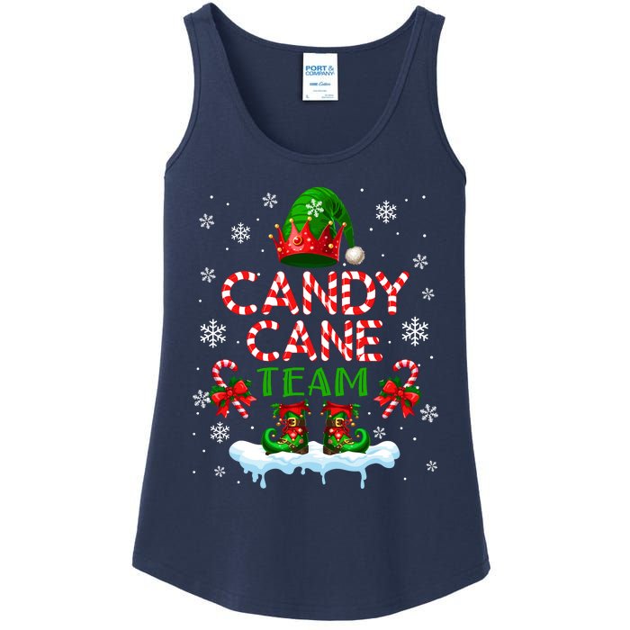 Candy Cane Team Christmas Elf Costume Candies Lover Ladies Essential Tank