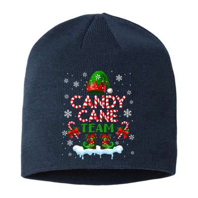 Candy Cane Team Christmas Elf Costume Candies Lover Sustainable Beanie