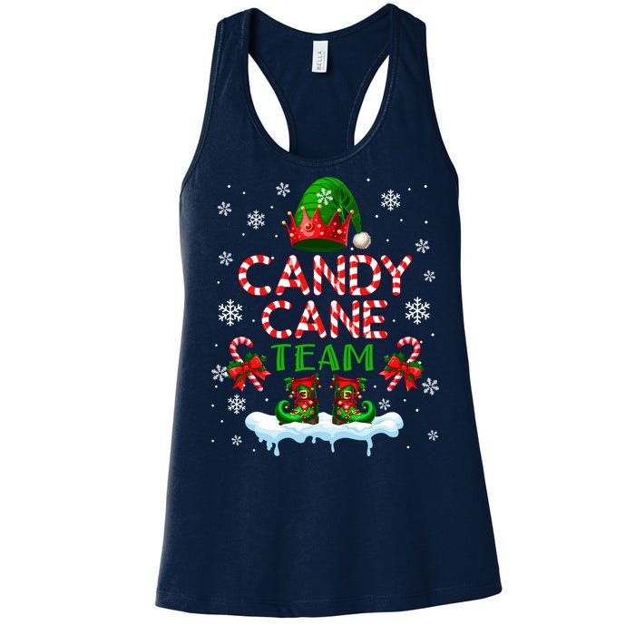 Candy Cane Team Christmas Elf Costume Candies Lover Women's Racerback Tank