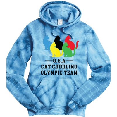 Cat Cuddling Team Tie Dye Hoodie