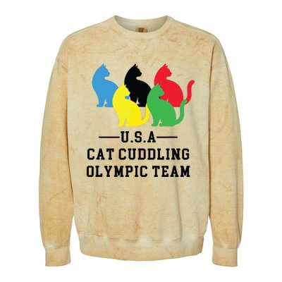 Cat Cuddling Team Colorblast Crewneck Sweatshirt