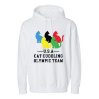 Cat Cuddling Team Garment-Dyed Fleece Hoodie